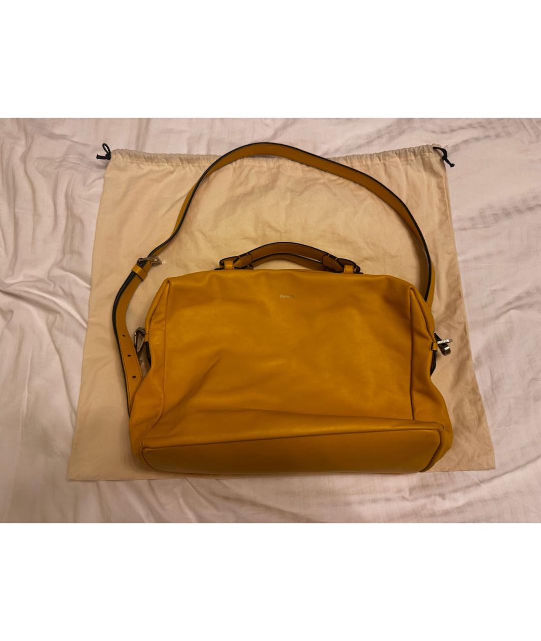 LANCEL Горчичная сумка тоут из искусственной кожи, фото 9