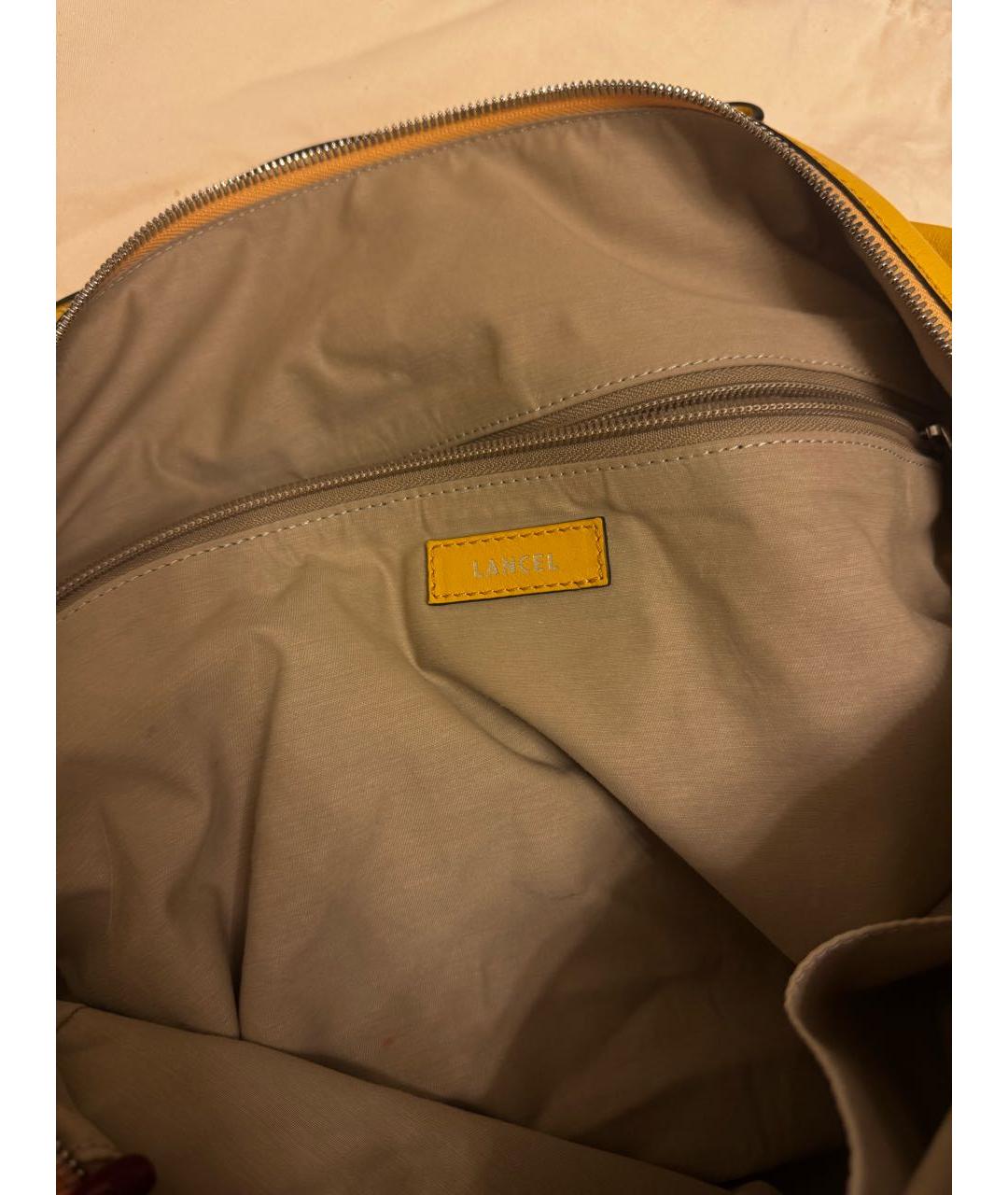 LANCEL Горчичная сумка тоут из искусственной кожи, фото 5