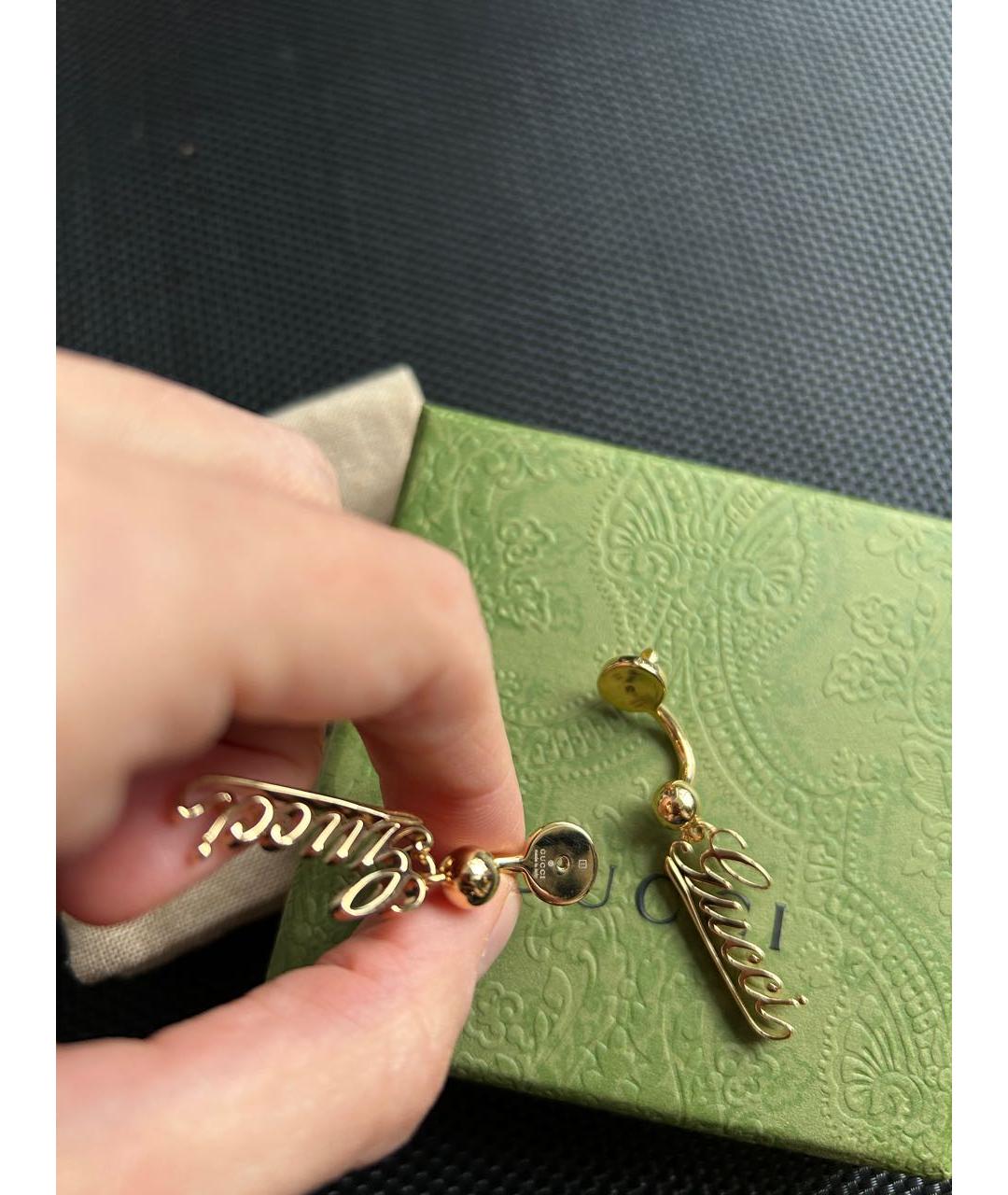 GUCCI Золотые латунные серьги, фото 4