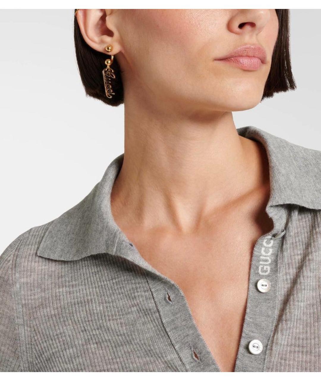 GUCCI Золотые латунные серьги, фото 5