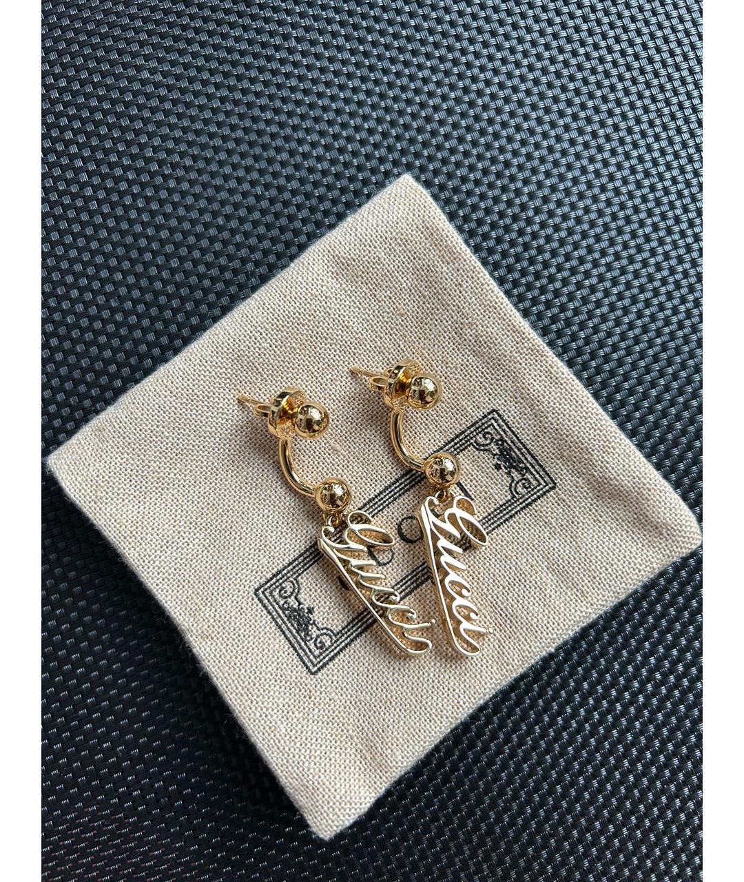 GUCCI Золотые латунные серьги, фото 2