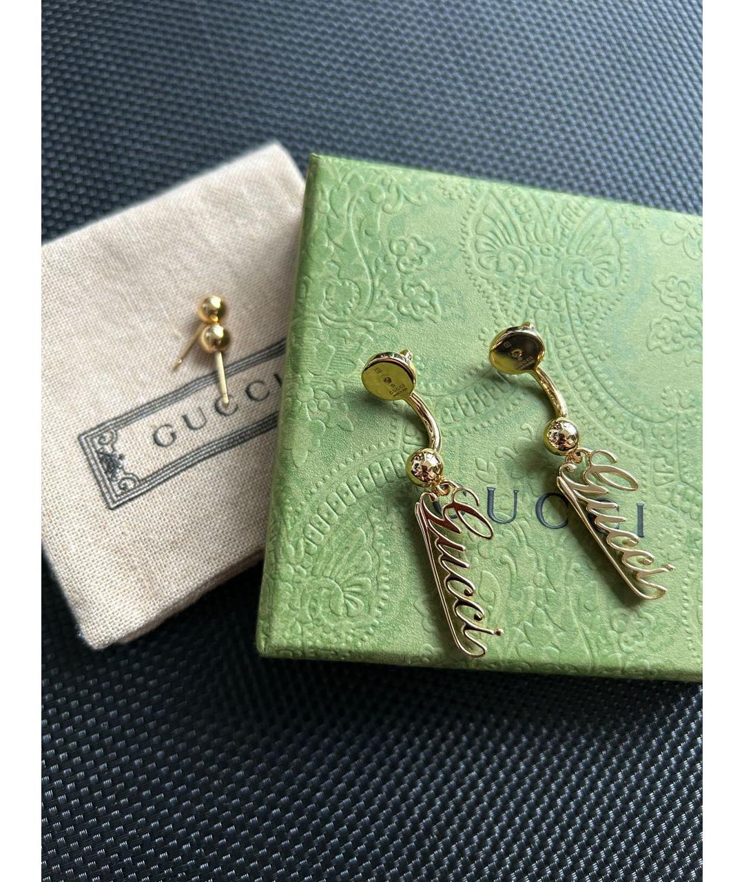 GUCCI Золотые латунные серьги, фото 3