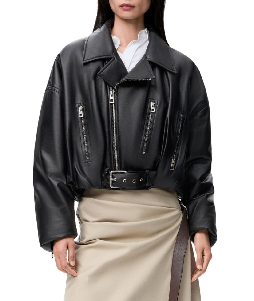 LOEWE Черная кожаная куртка, фото 2