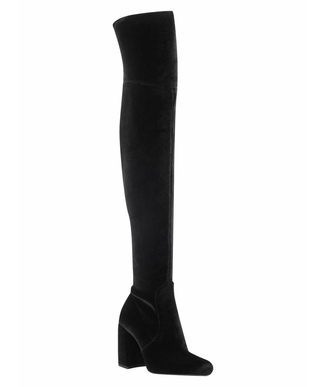 PRADA Черные замшевые ботфорты, фото 1