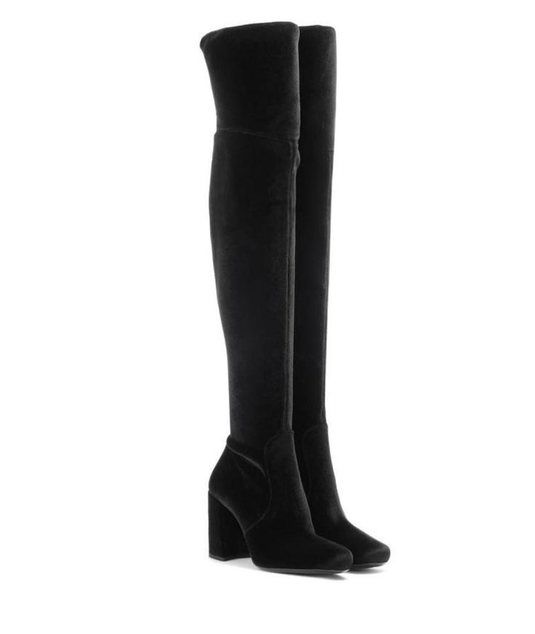 PRADA Черные замшевые ботфорты, фото 7