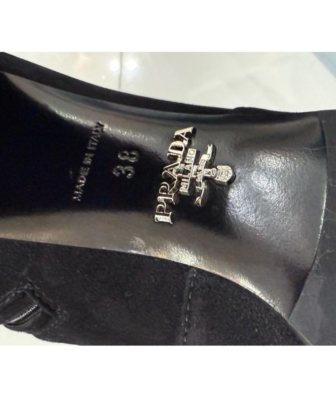 PRADA Черные замшевые ботфорты, фото 3