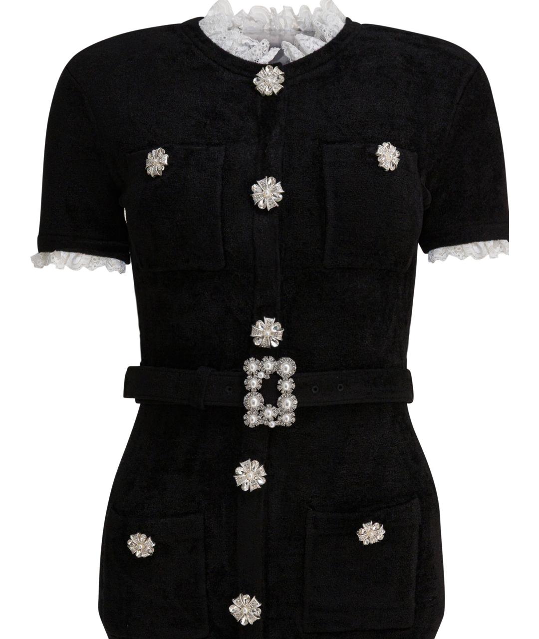 SELF-PORTRAIT Черное вискозное повседневное платье, фото 3