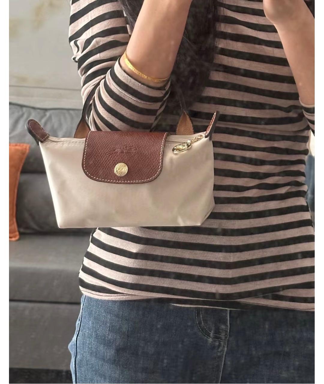 LONGCHAMP Бежевая тканевая сумка тоут, фото 5