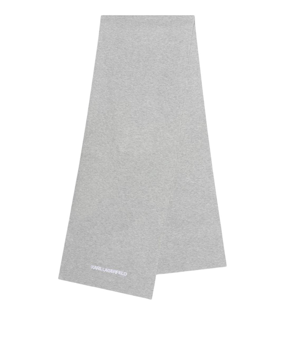 KARL LAGERFELD Серый шерстяной шарф, фото 1
