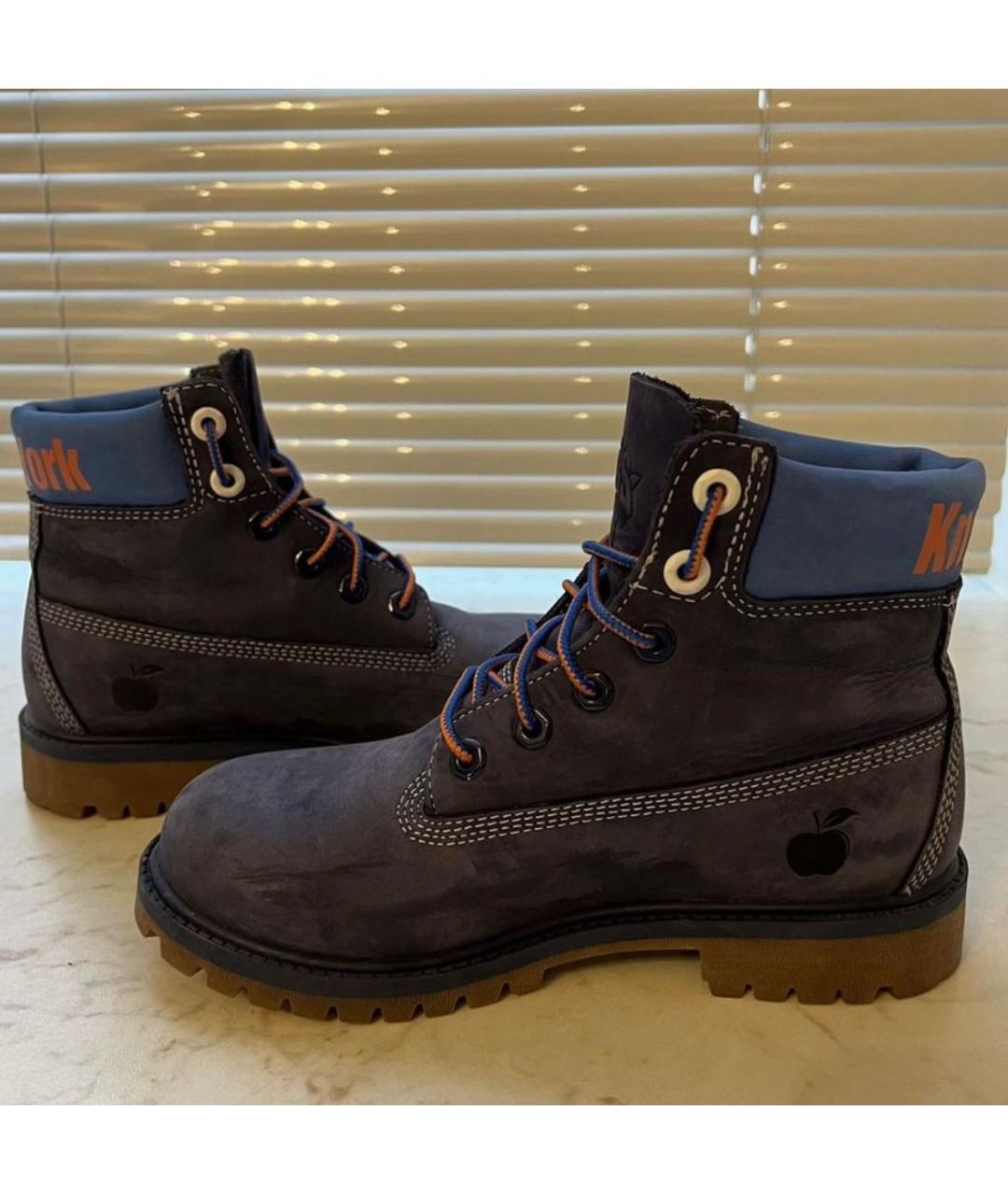 TIMBERLAND KIDS Синие нубуковые ботинки, фото 3