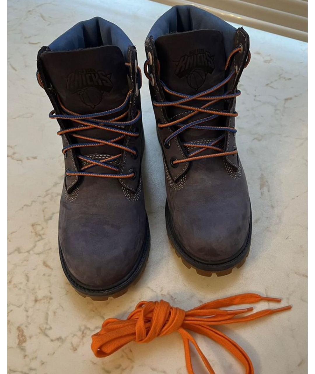 TIMBERLAND KIDS Синие нубуковые ботинки, фото 6