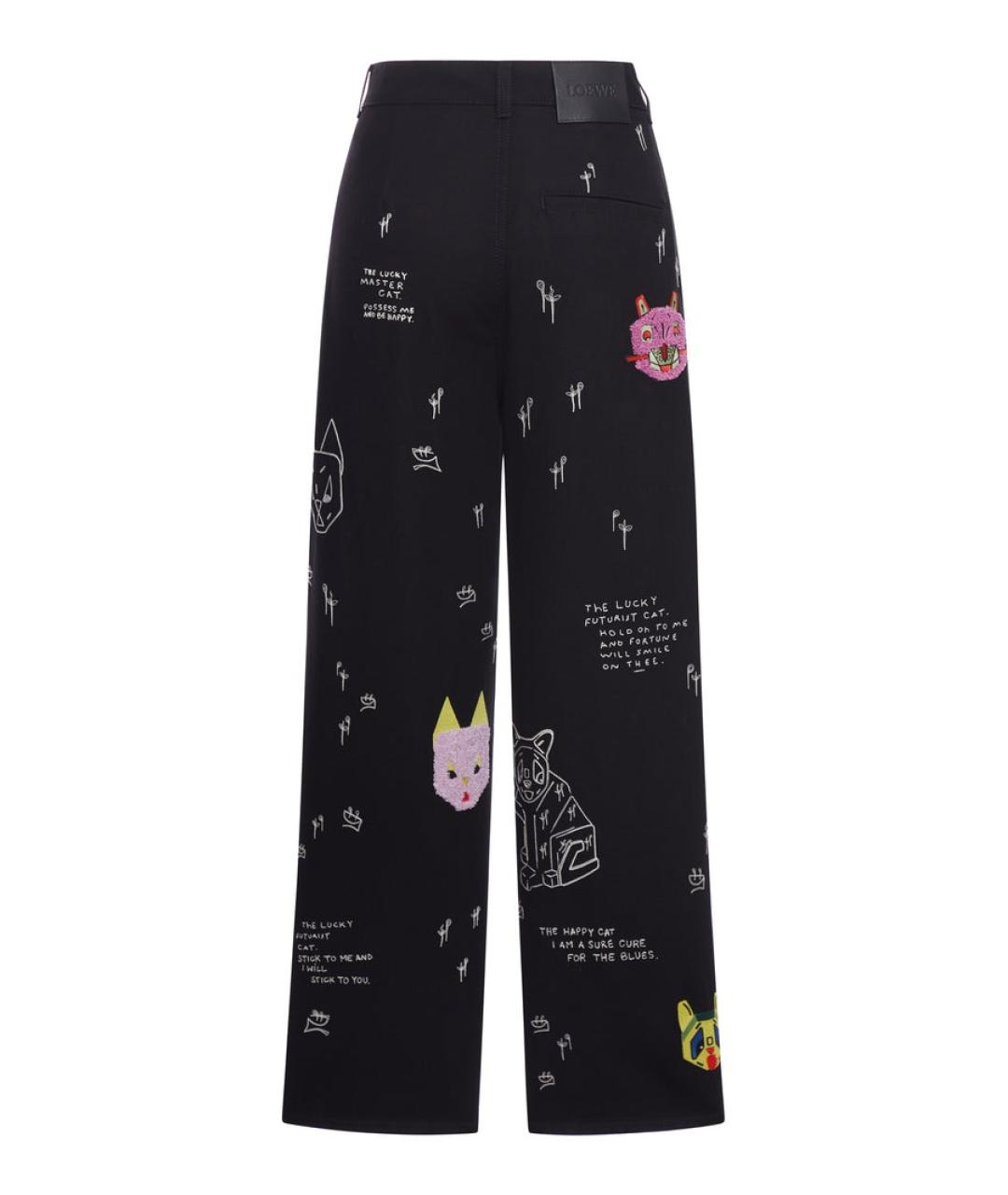 LOEWE Черные хлопковые прямые брюки, фото 2