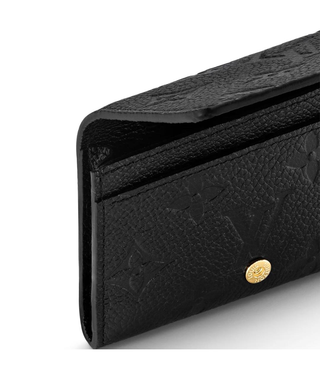 LOUIS VUITTON Черный кожаный кардхолдер, фото 3