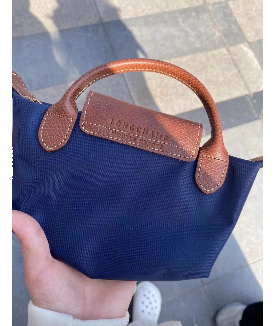 LONGCHAMP Темно-синяя сумка с короткими ручками, фото 6