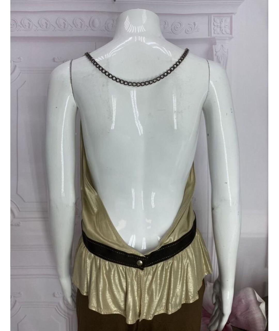 PINKO Золотая хлопковая майка, фото 8