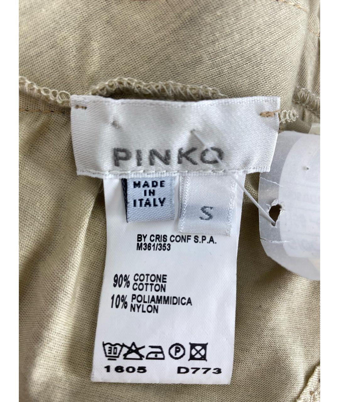 PINKO Золотая хлопковая майка, фото 7