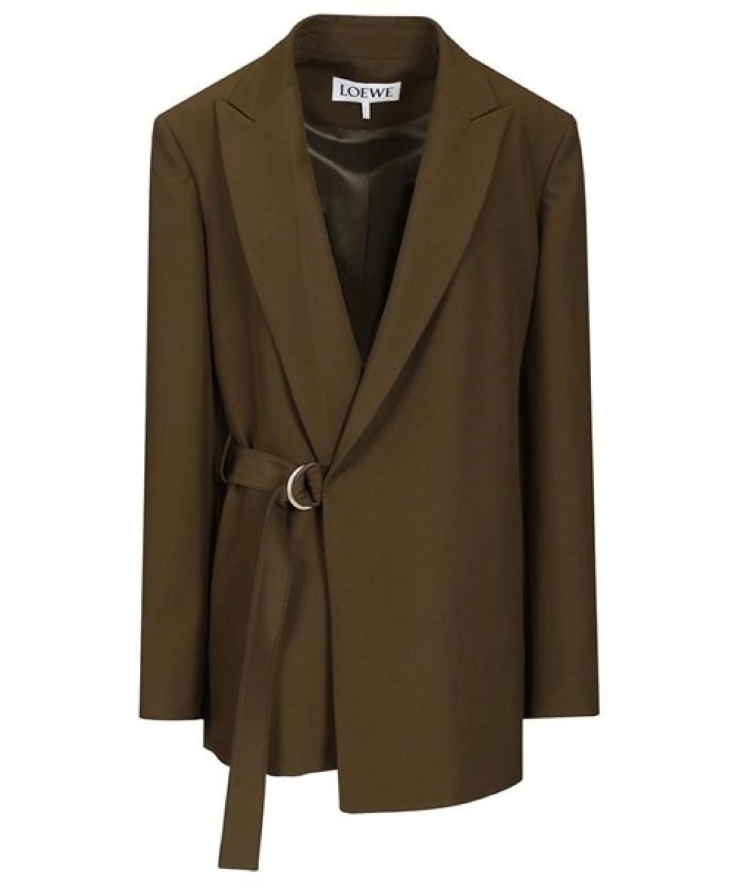 LOEWE Хаки хлопковый жакет/пиджак, фото 3