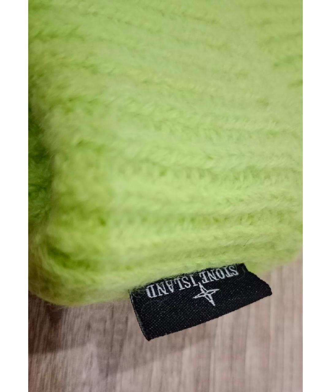 STONE ISLAND Салатовая шерстяная шапка, фото 3