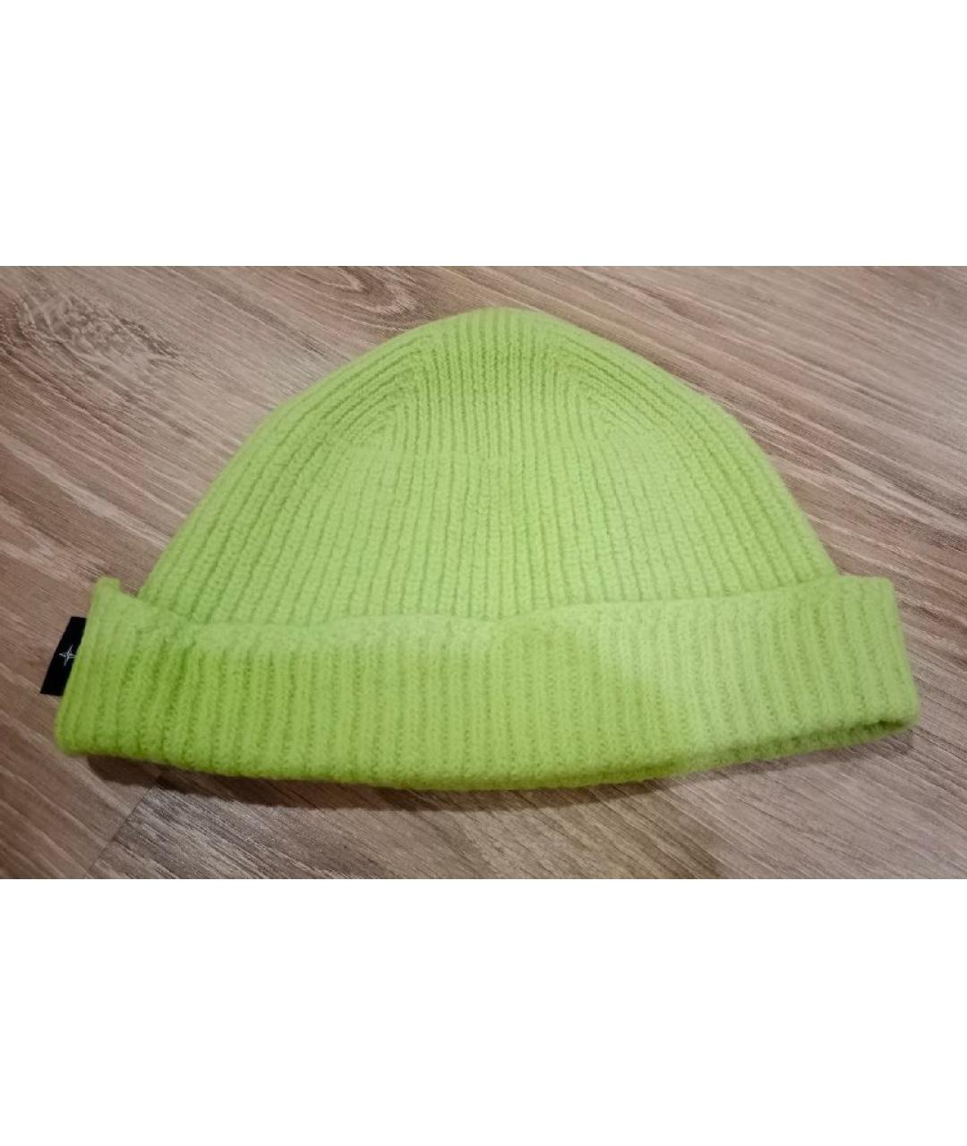 STONE ISLAND Салатовая шерстяная шапка, фото 2