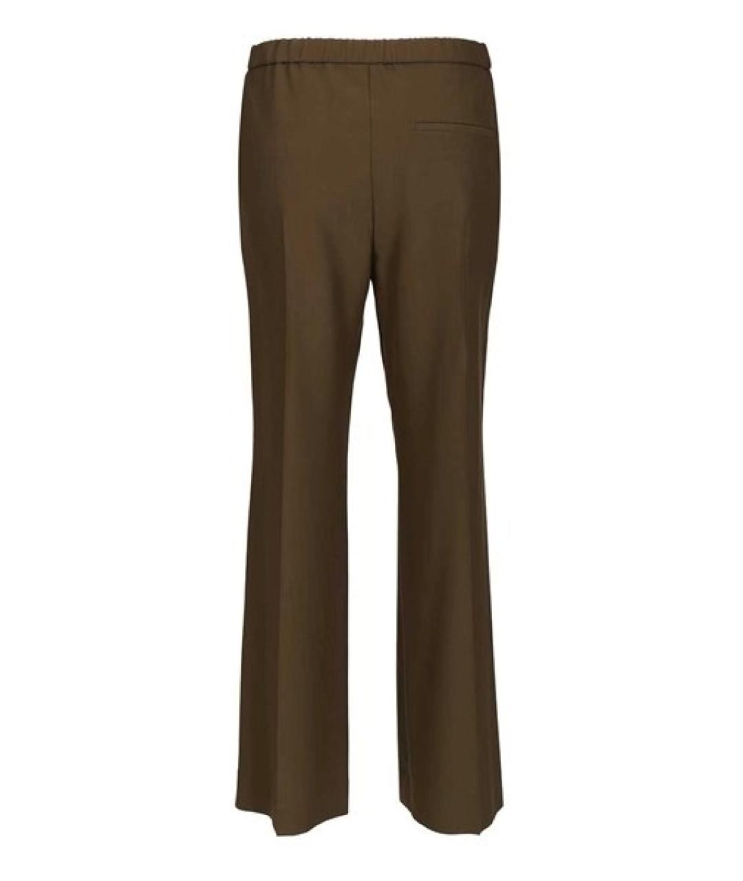 LOEWE Хаки хлопковые прямые брюки, фото 2