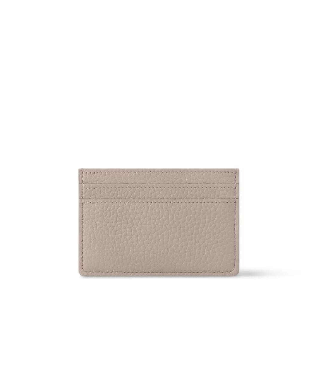 LOUIS VUITTON Бежевый кожаный кардхолдер, фото 3