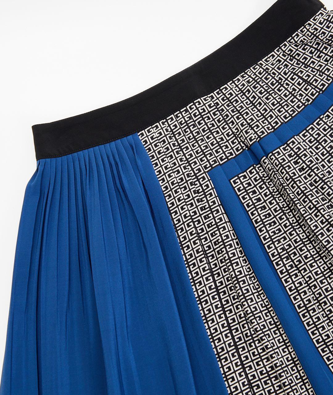 GIVENCHY Синяя шелковая юбка миди, фото 3