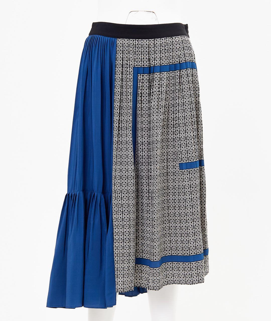 GIVENCHY Синяя шелковая юбка миди, фото 4