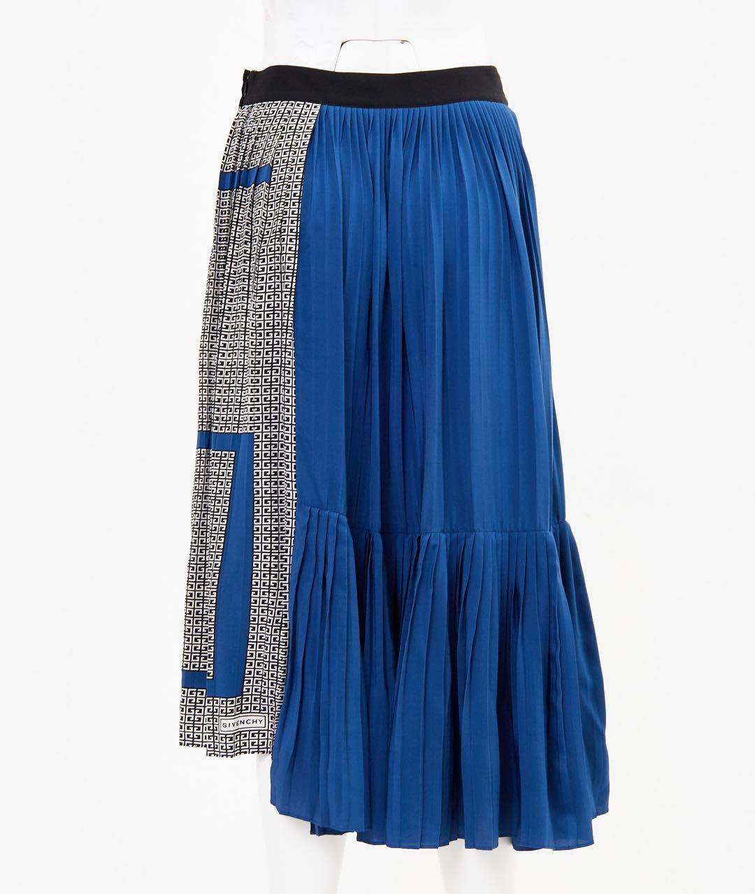 GIVENCHY Синяя шелковая юбка миди, фото 2