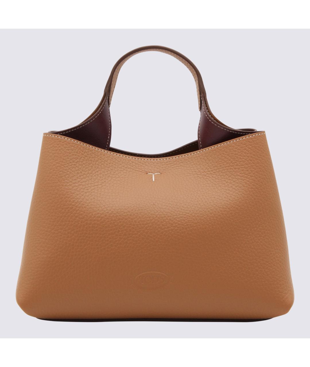 TOD'S Коричневая кожаная сумка тоут, фото 3