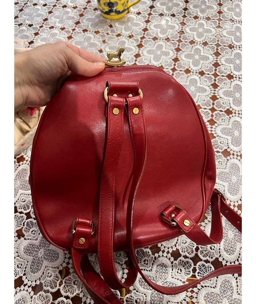 ULYANA SERGEENKO Красный кожаный рюкзак, фото 5