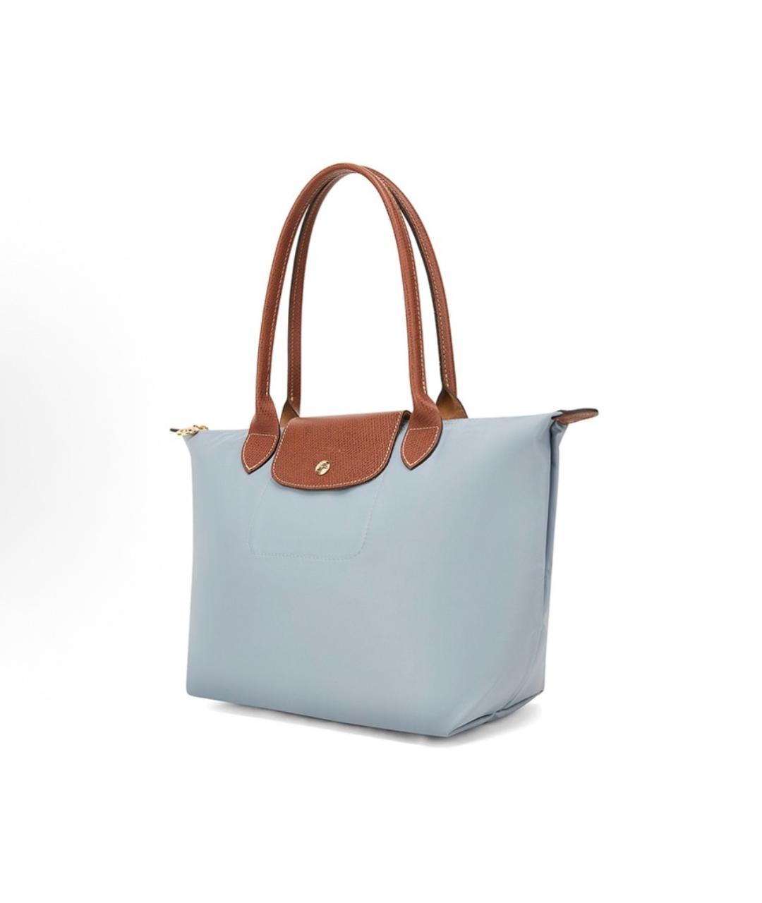 LONGCHAMP Голубая тканевая сумка с короткими ручками, фото 2