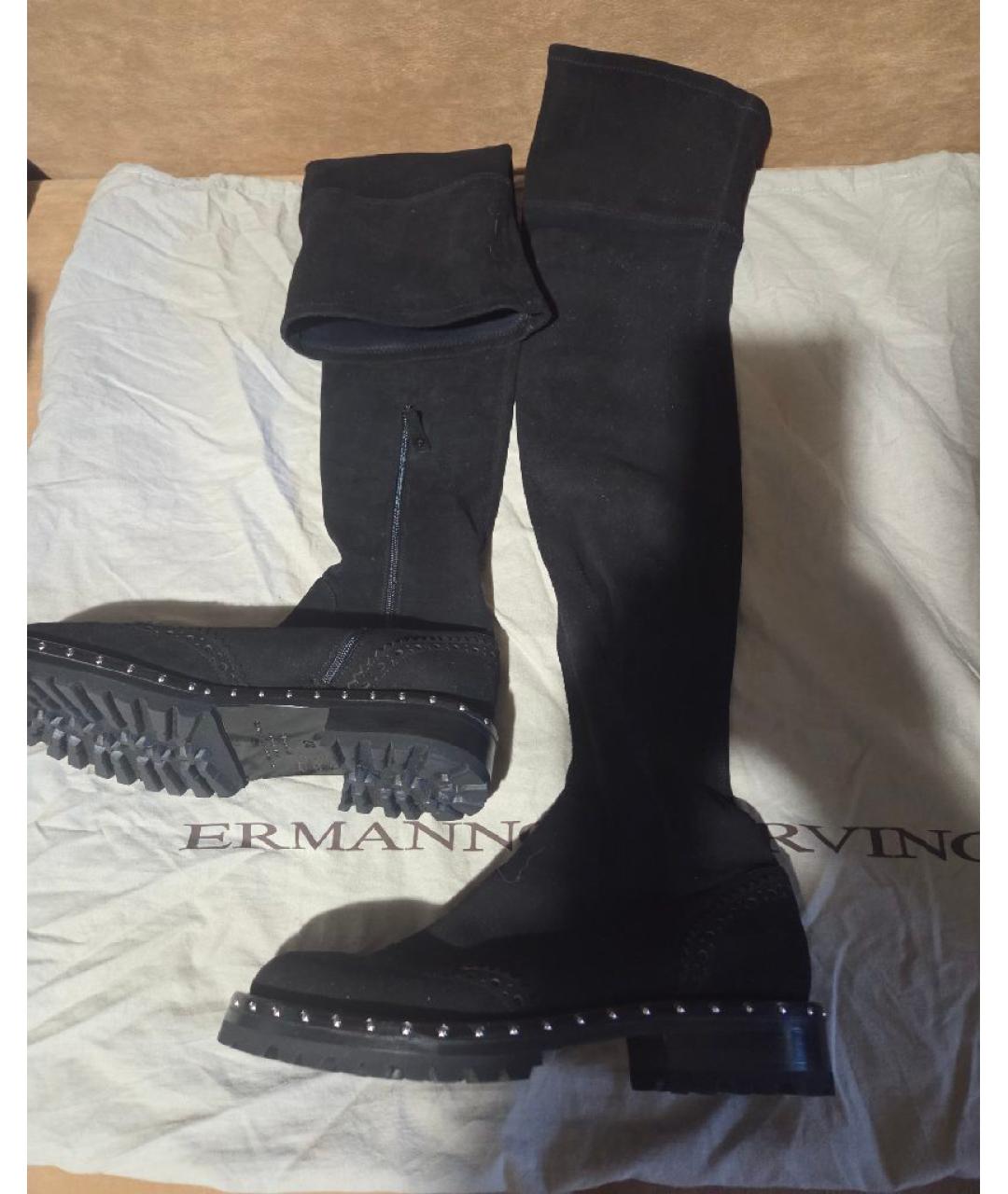 ERMANNO SCERVINO Черные замшевые мокасины, фото 4