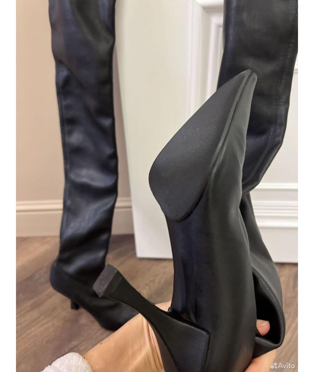 PROENZA SCHOULER Черные кожаные ботфорты, фото 4