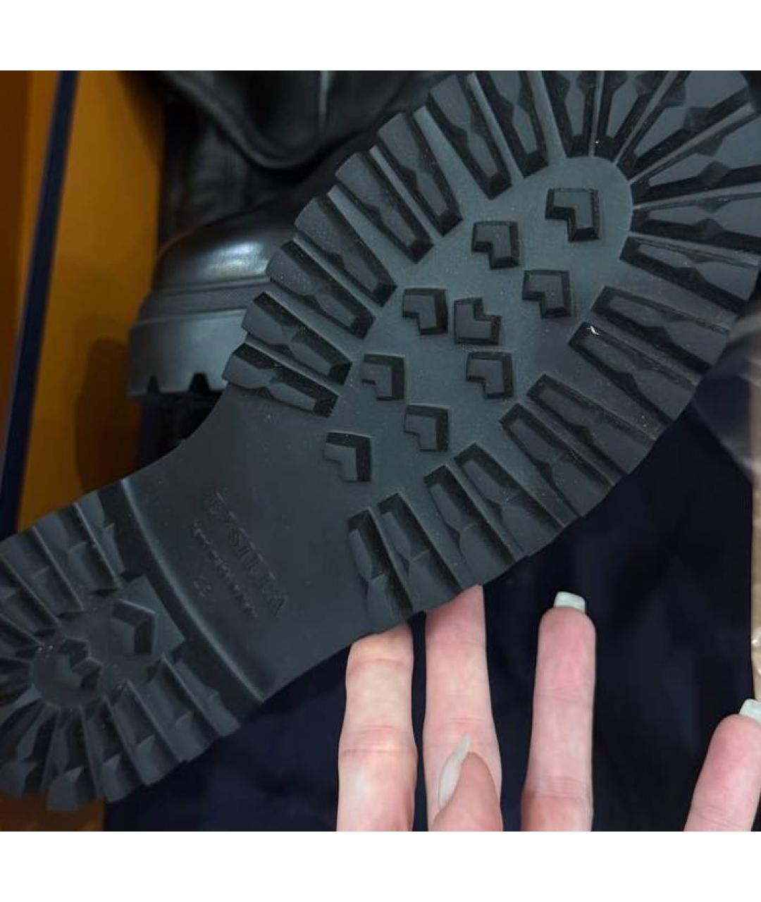 LE SILLA Черные кожаные ботфорты, фото 5