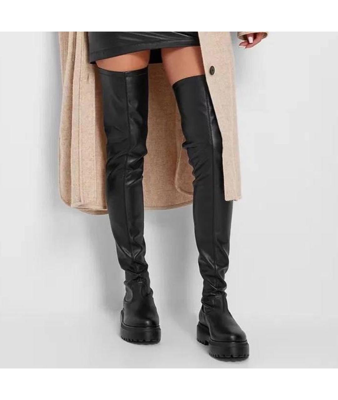 LE SILLA Черные кожаные ботфорты, фото 2