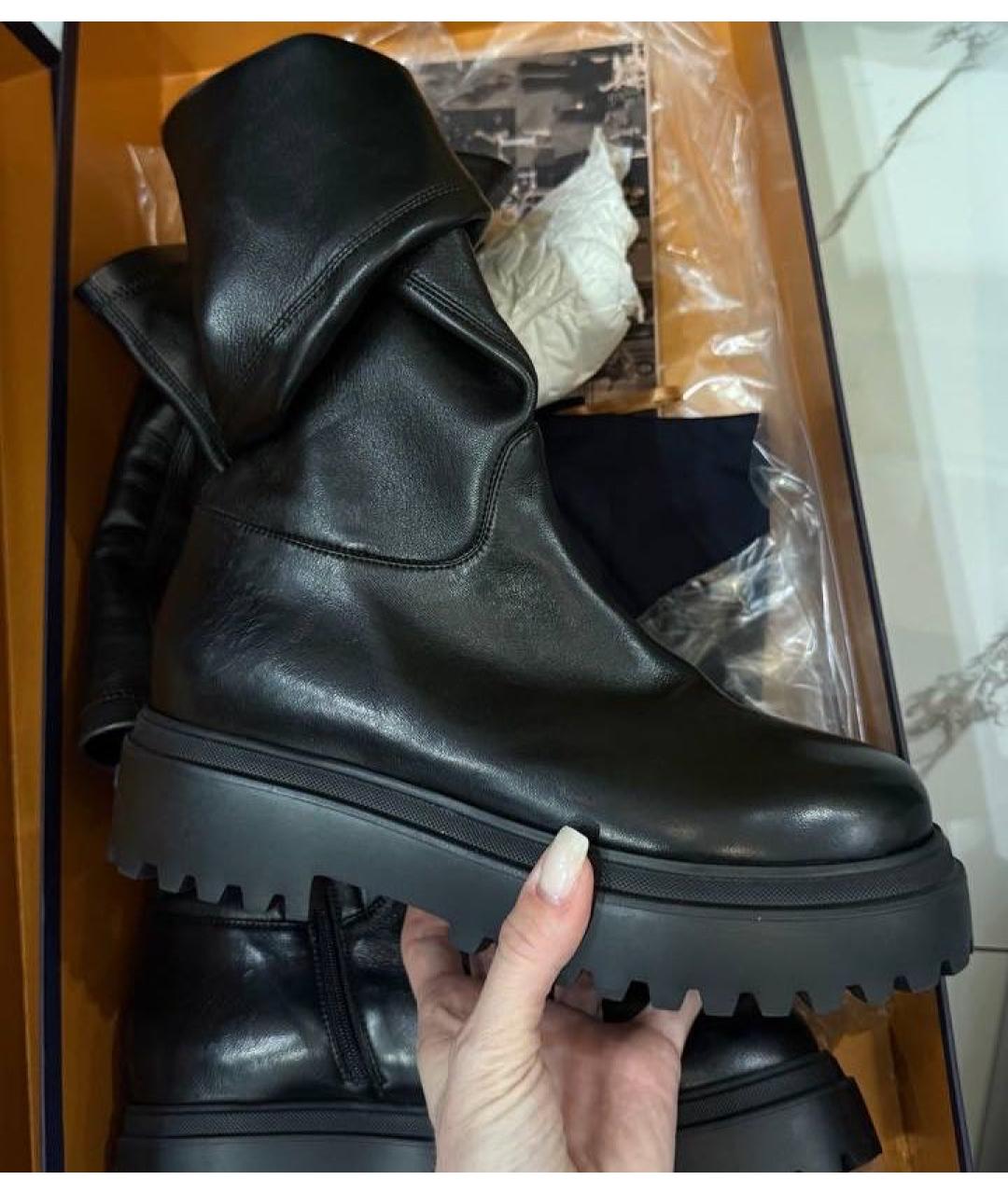 LE SILLA Черные кожаные ботфорты, фото 3