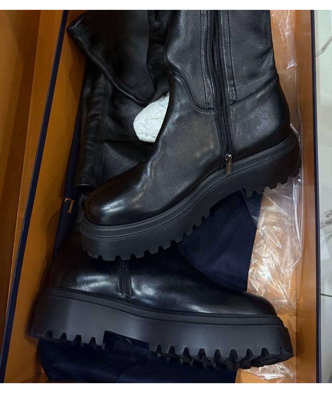 LE SILLA Черные кожаные ботфорты, фото 4