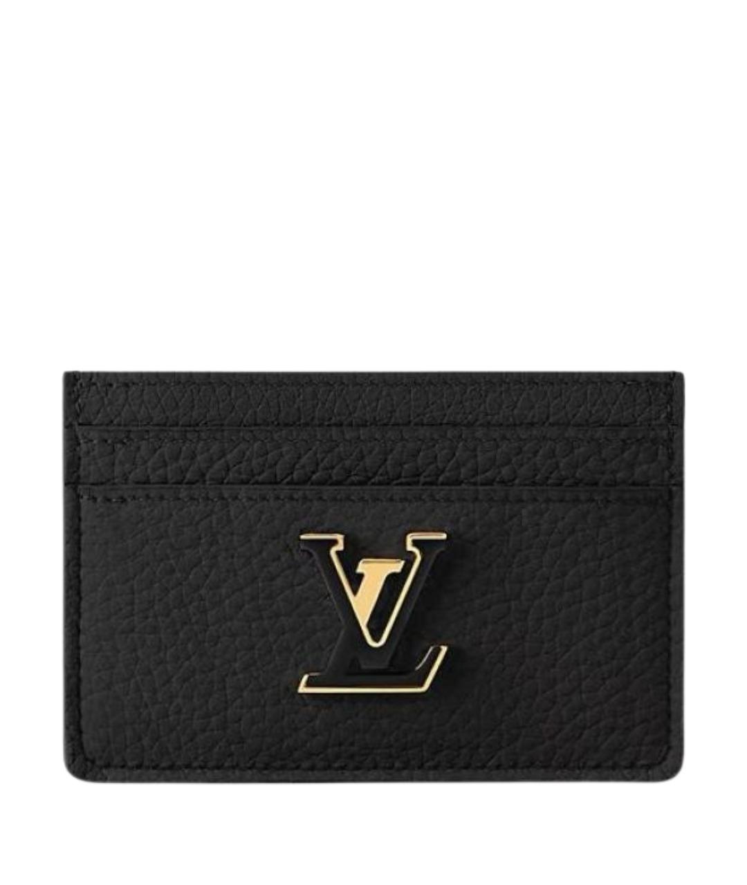 LOUIS VUITTON Черный кожаный кардхолдер, фото 1