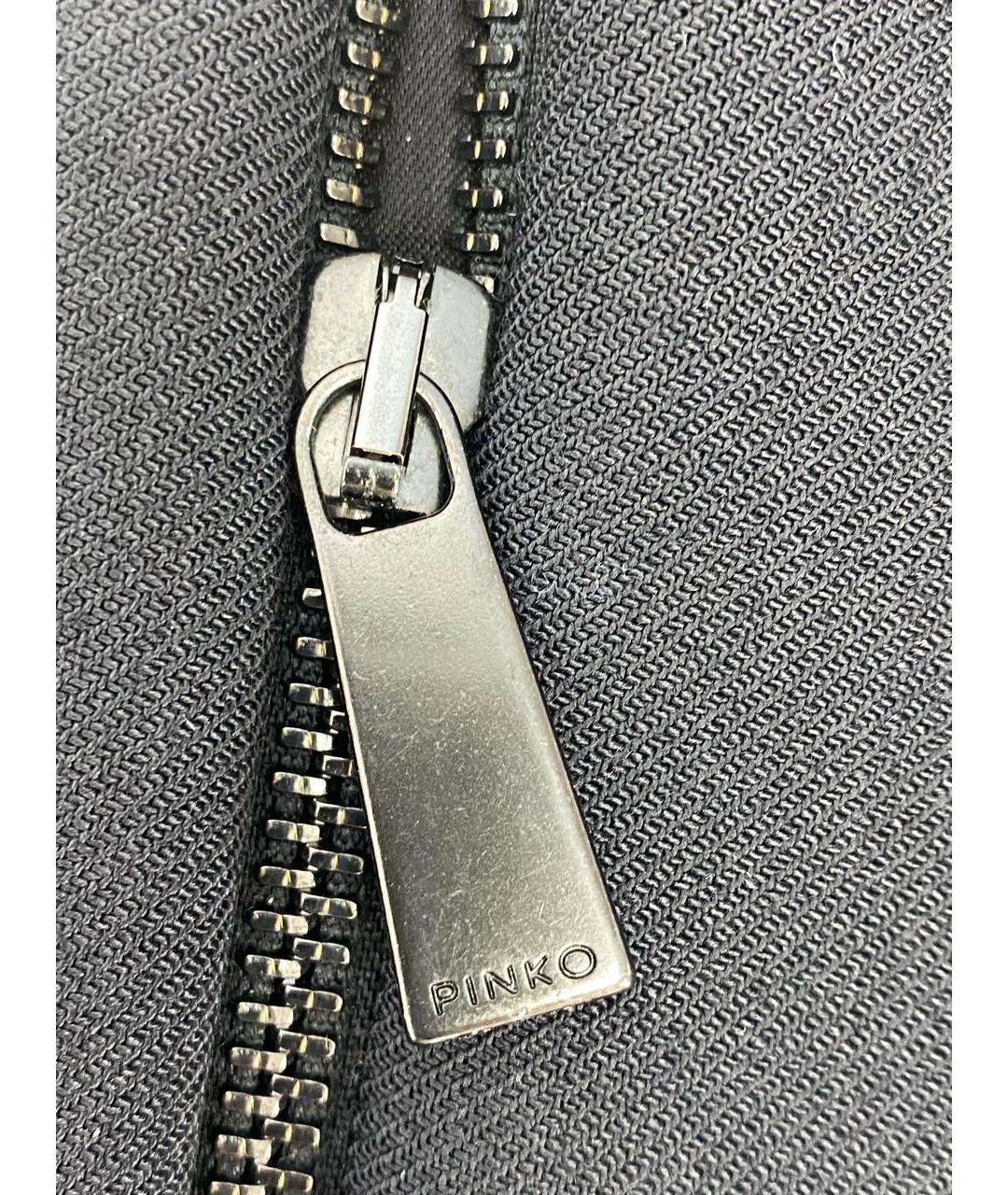 PINKO Черное полиэстеровое пальто, фото 4