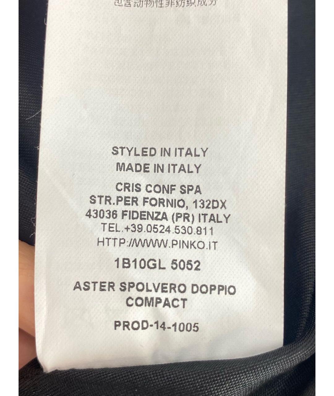 PINKO Черное полиэстеровое пальто, фото 6