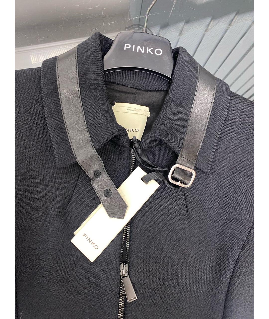 PINKO Черное полиэстеровое пальто, фото 3