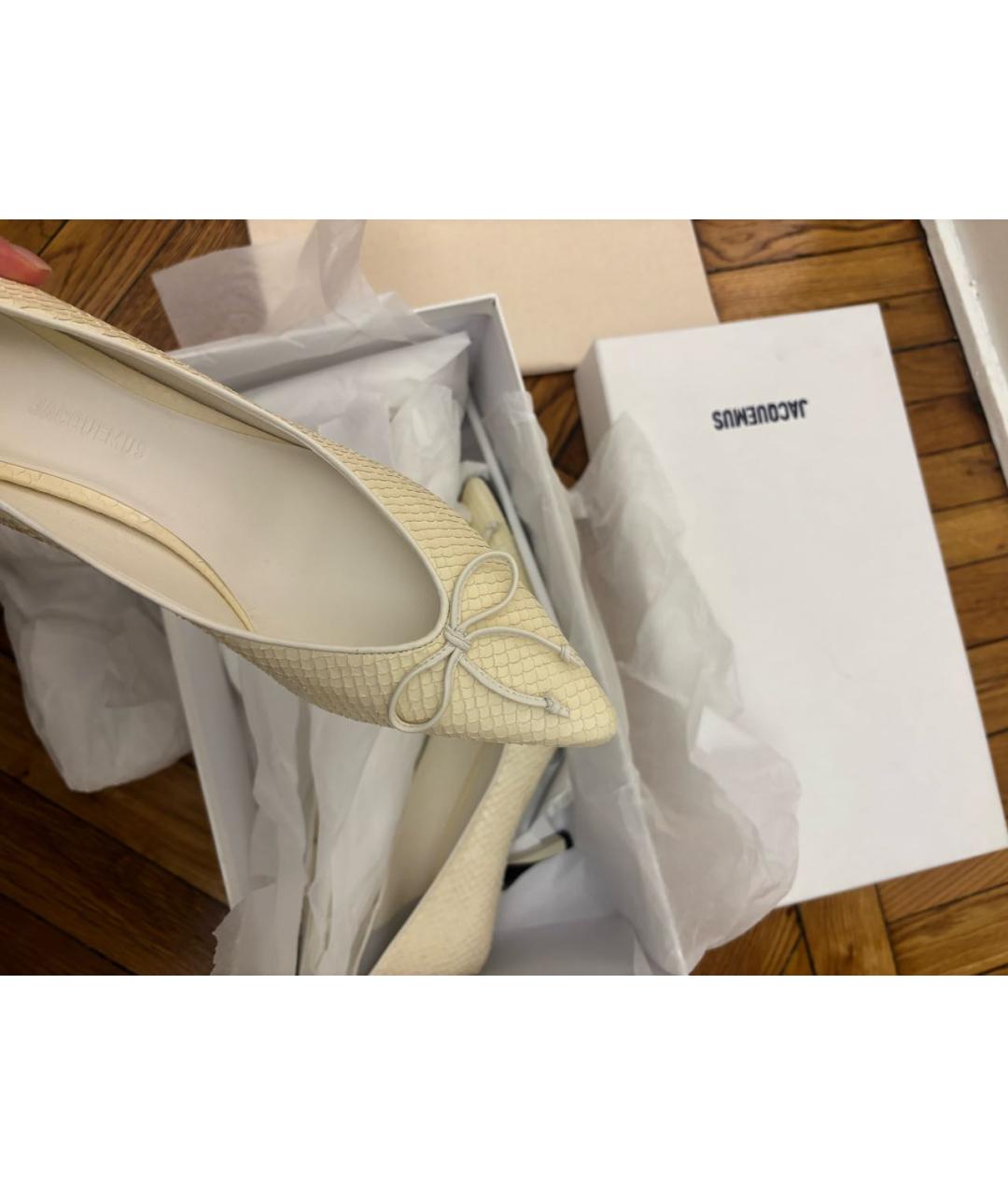 JACQUEMUS Белые кожаные туфли, фото 2
