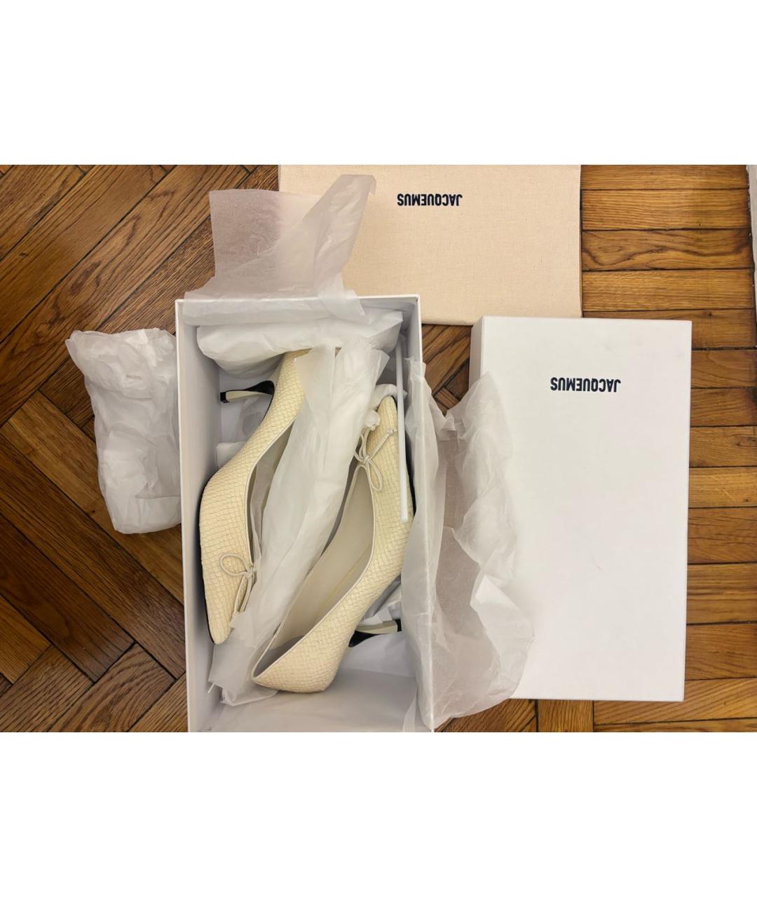 JACQUEMUS Белые кожаные туфли, фото 3