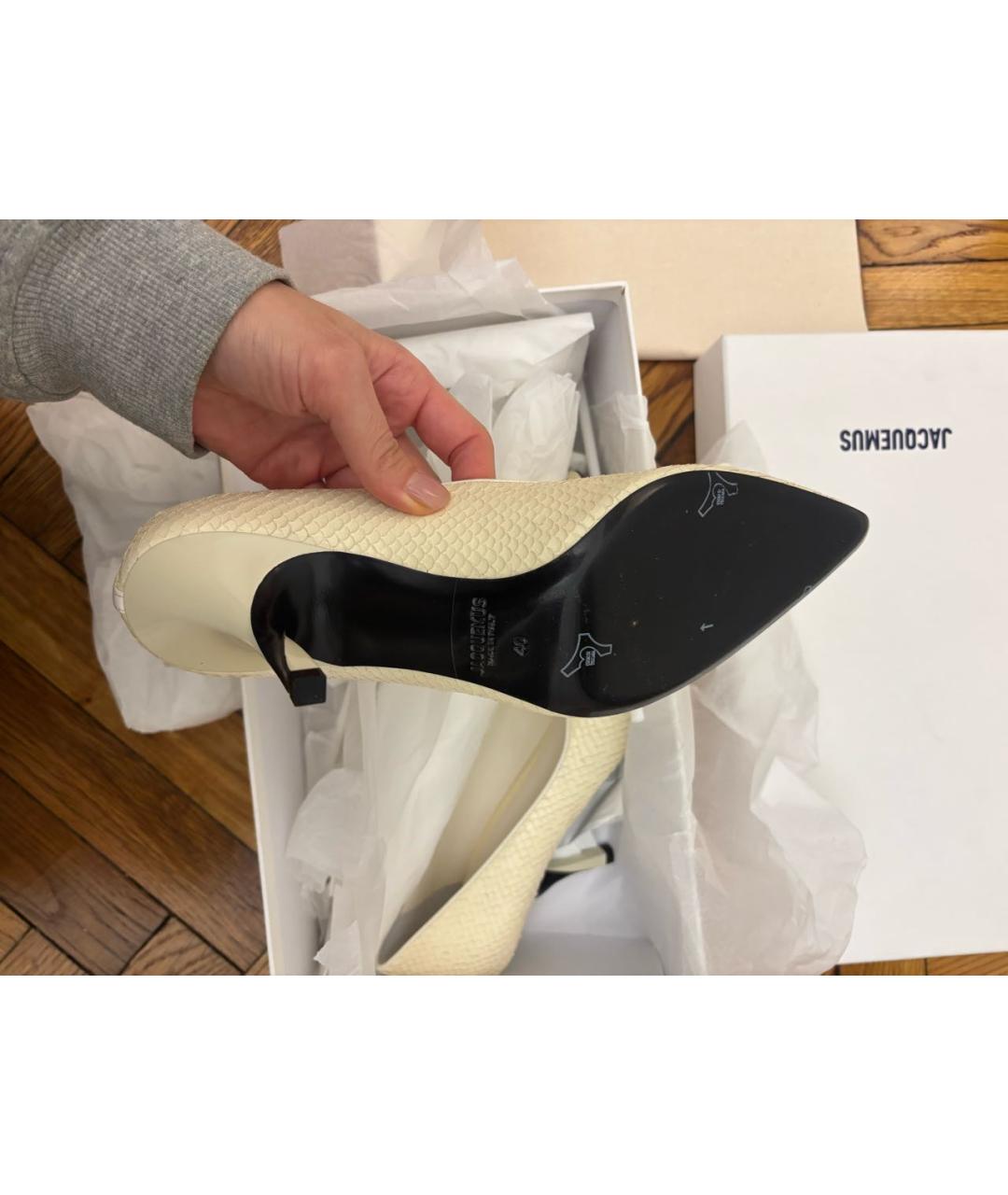 JACQUEMUS Белые кожаные туфли, фото 4