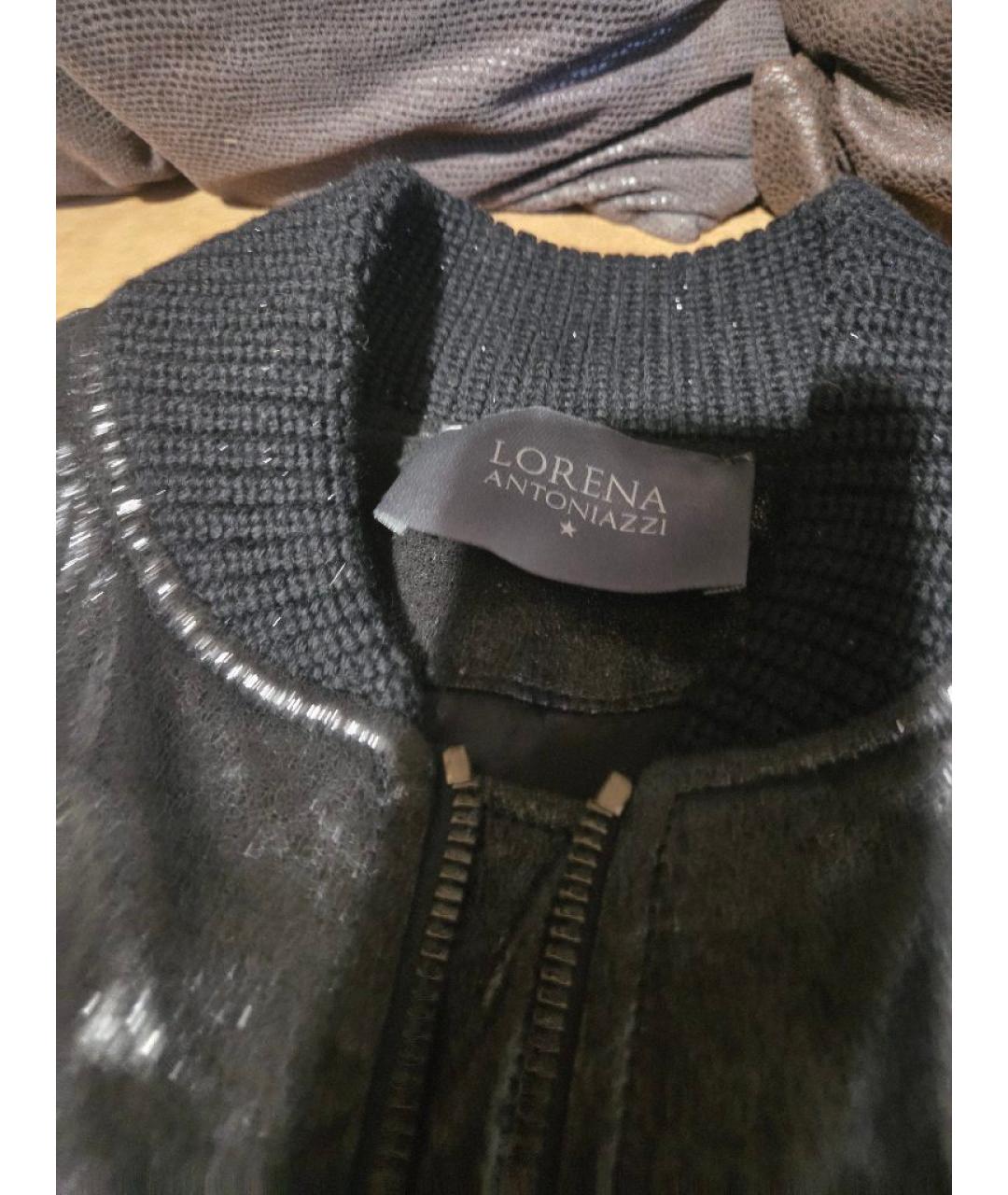 LORENA ANTONIAZZI Черная кожаная куртка, фото 3