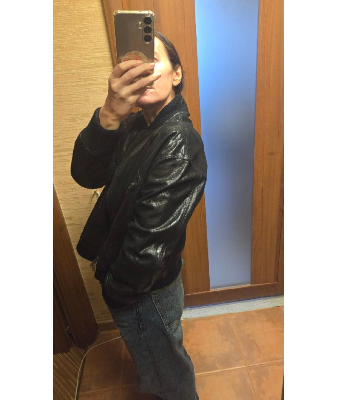 LORENA ANTONIAZZI Черная кожаная куртка, фото 6