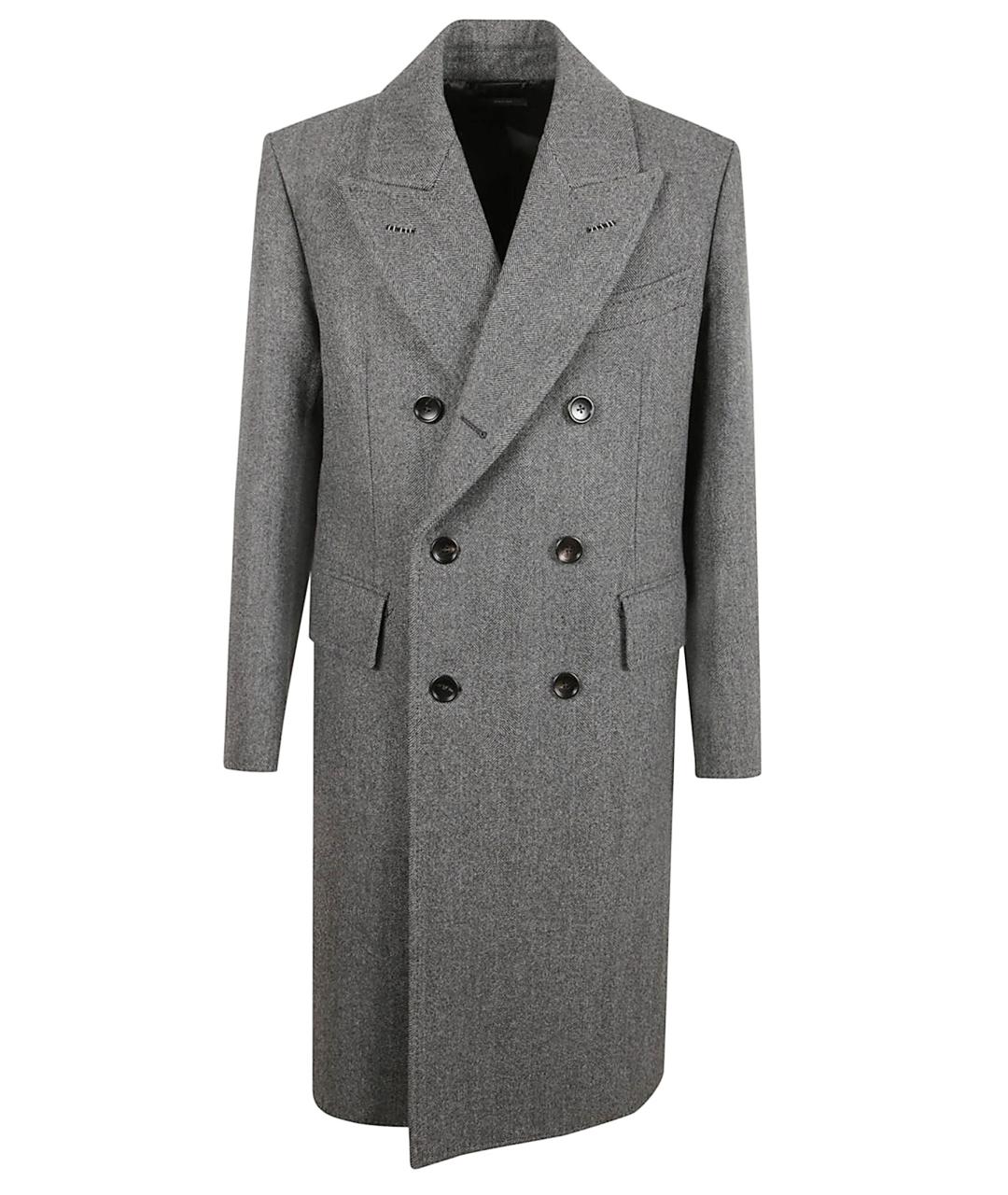 TOM FORD Серое шерстяное пальто, фото 1