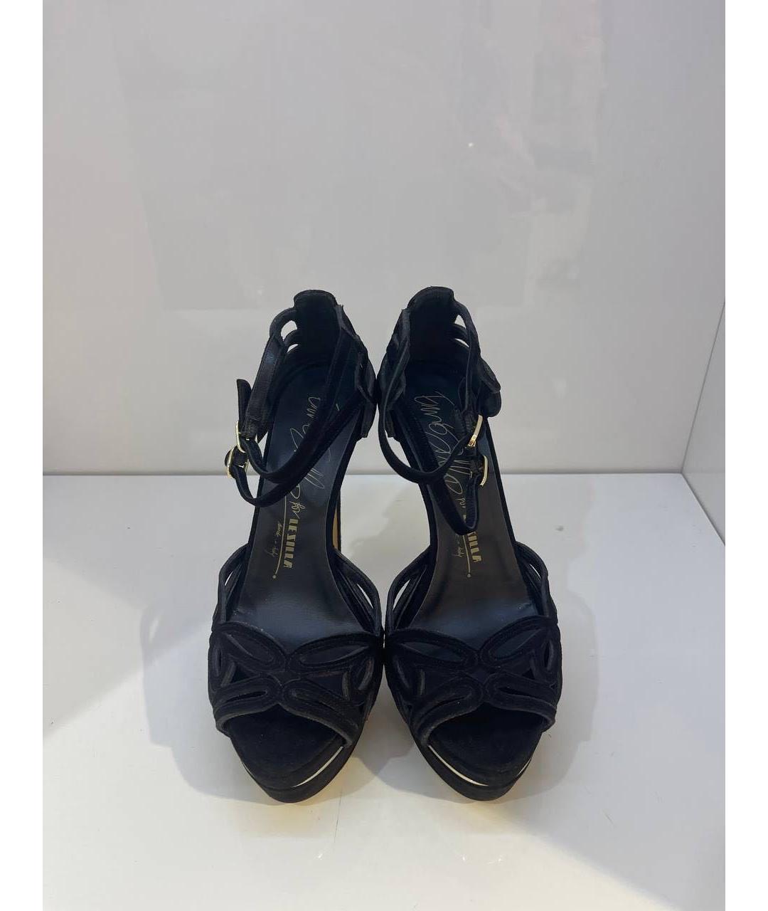 LE SILLA Черные кожаные босоножки, фото 2