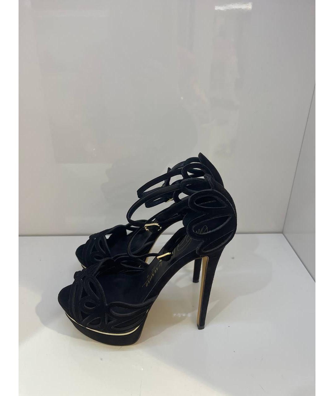 LE SILLA Черные кожаные босоножки, фото 4