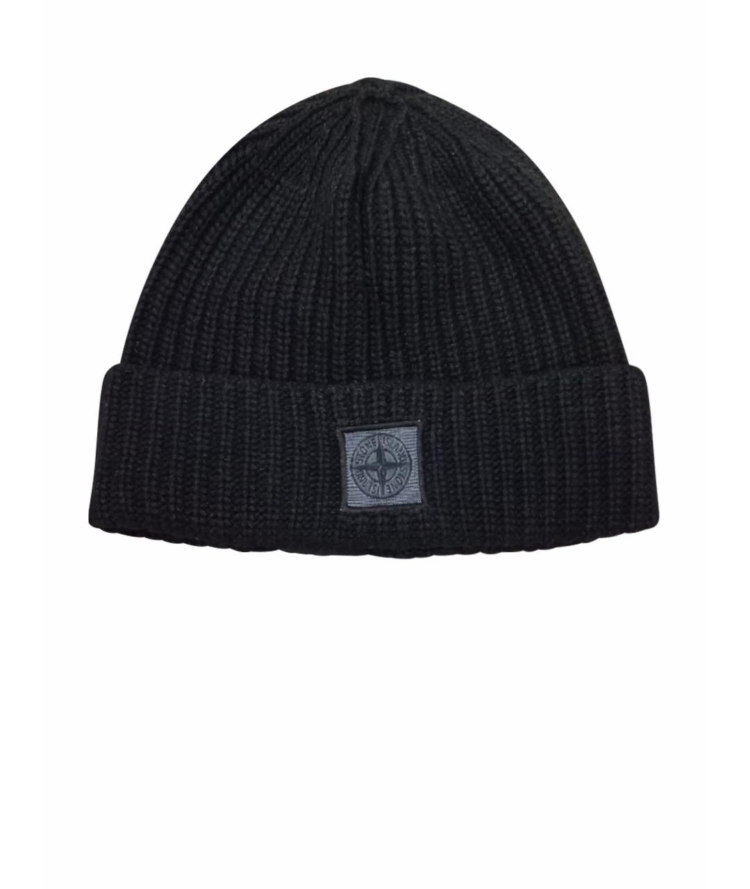 STONE ISLAND Черная шерстяная шапка, фото 1